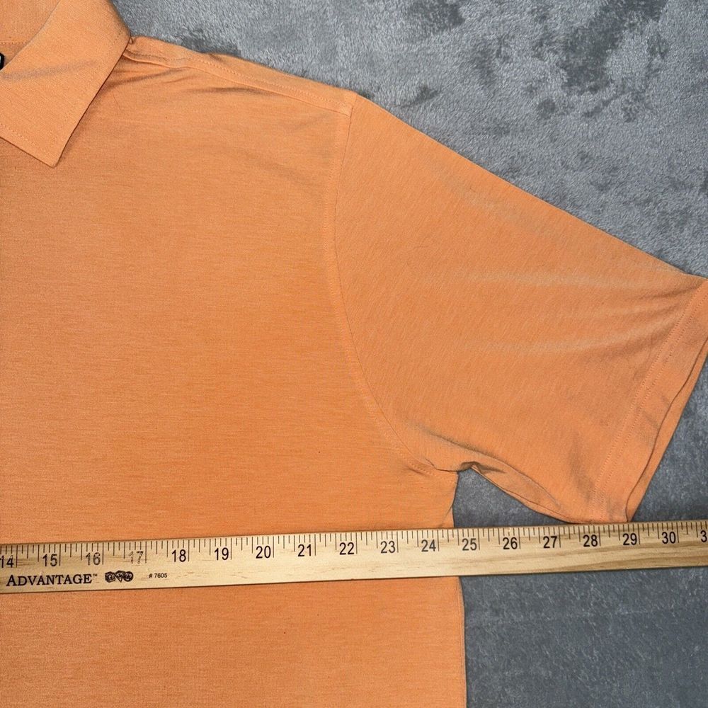 Footjoy Men's Athletic Fit Solid Pocket Golf Polo Shirt Size XL‎ Peach EUC - Picture 8 of 11